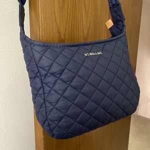 MZ Wallace Parker Cross Body Bag Small - Navy Blue